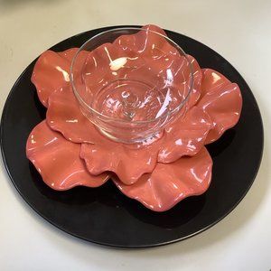 Rare Studio B by Magenta 4 coral sunflower plates
